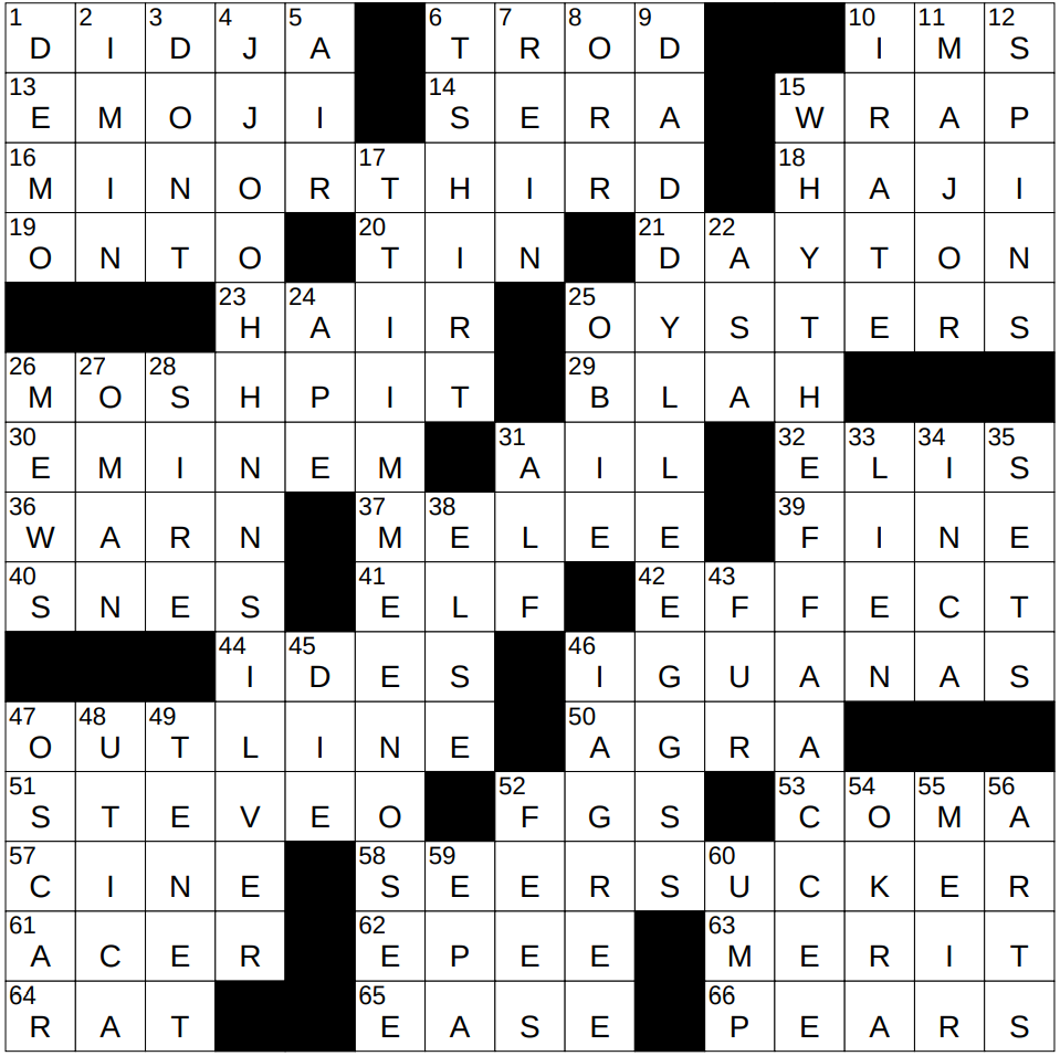 0226 25 NY Times Crossword 26 Feb 25 Wednesday NYXCrossword