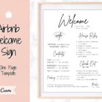 1 Page Airbnb Welcome Poster Template Wifi Password Sign Printable Welcome Book House Rules Host Vacation Rental Check Out Instruction Etsy