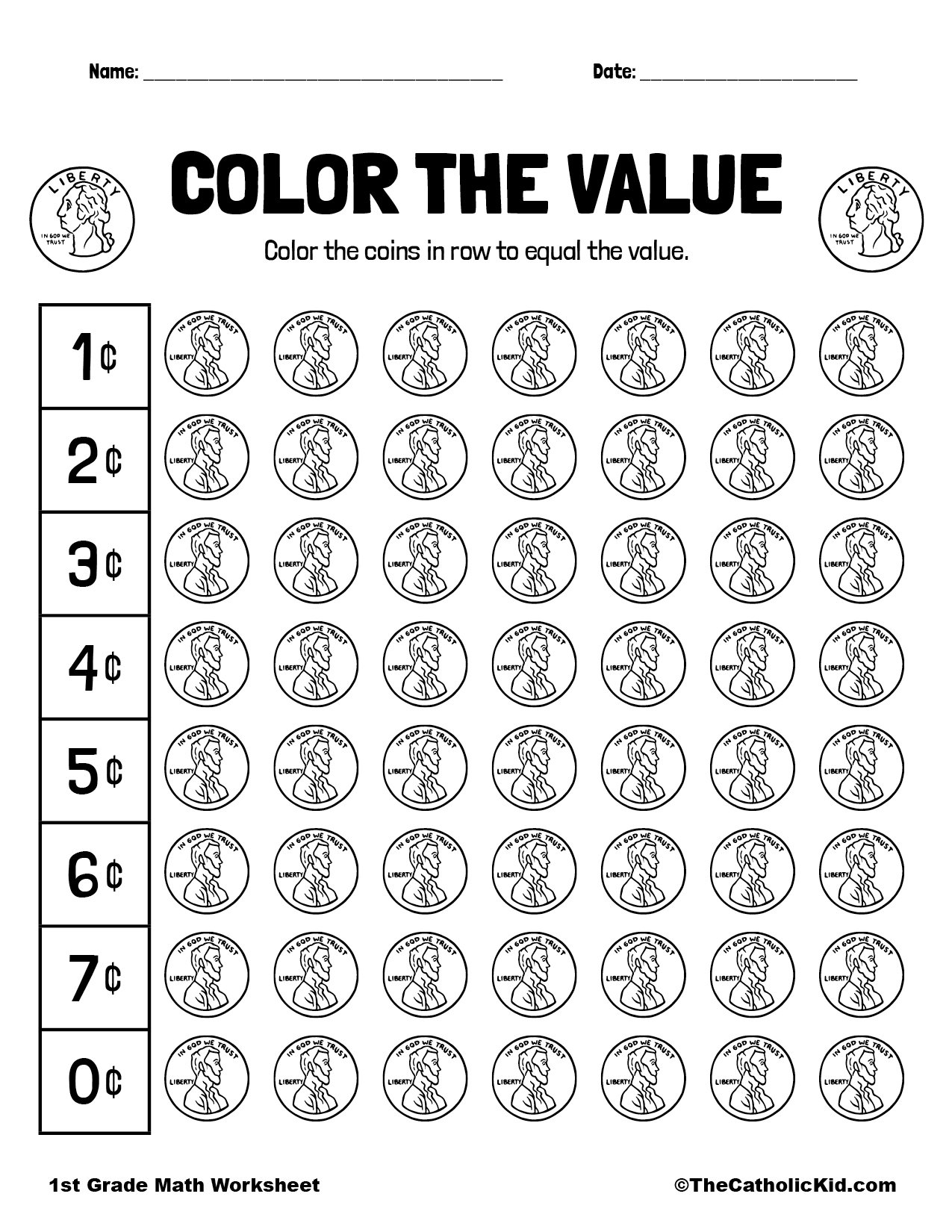 1st Grade Money Worksheet TheCatholicKid 1st Grade Money Worksheet TheCatholicKid