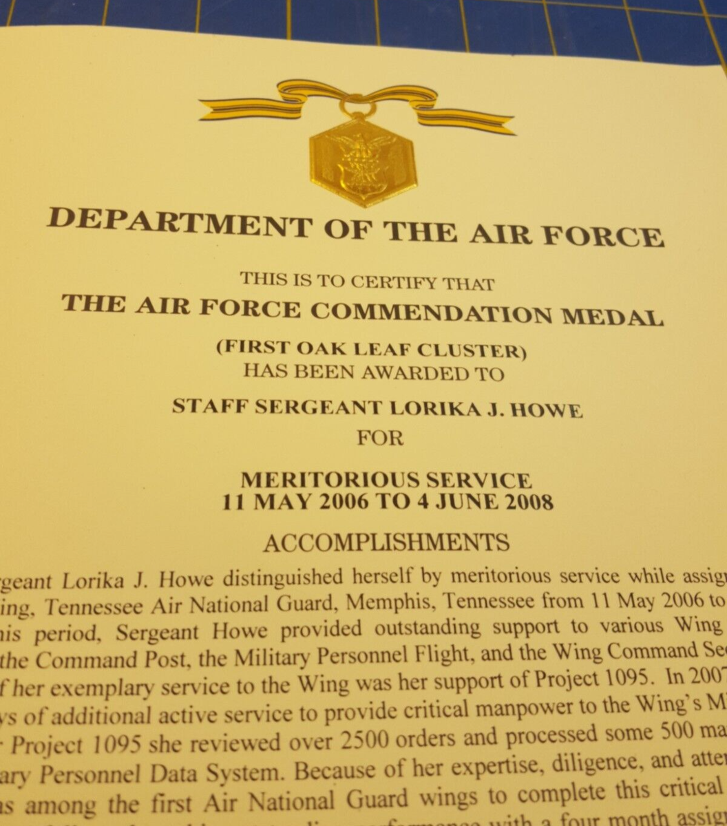 2008 DEPARTMENT OF THE AIR FORCE COMMENDATION MEDAL CERTIFICATE EBay