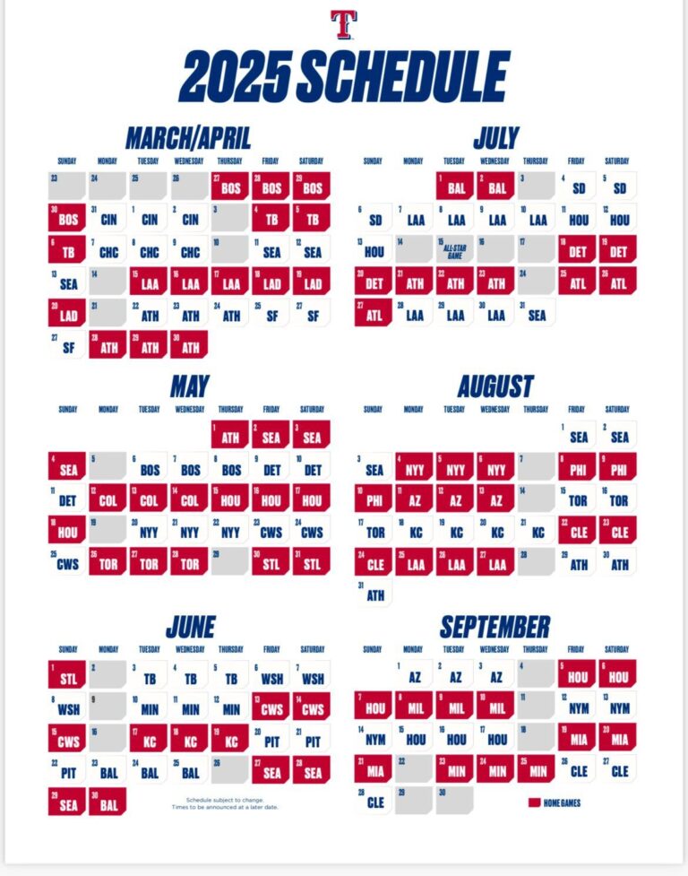 2025 MLB Schedules Released Lone Star Ball