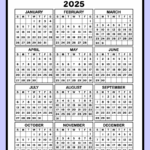2025 Printable One Page Calendar Kids Calendar Worksheets