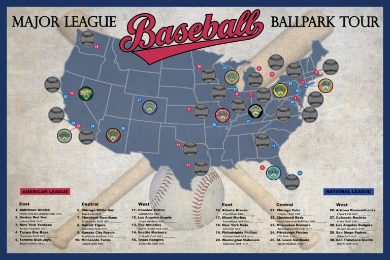 2025 Pro Baseball Stadium Scratch Off Tour Map Ballpark Stadium Tracker Checklist Baseball Stadium Travel Poster Baseball Bucket List Etsy