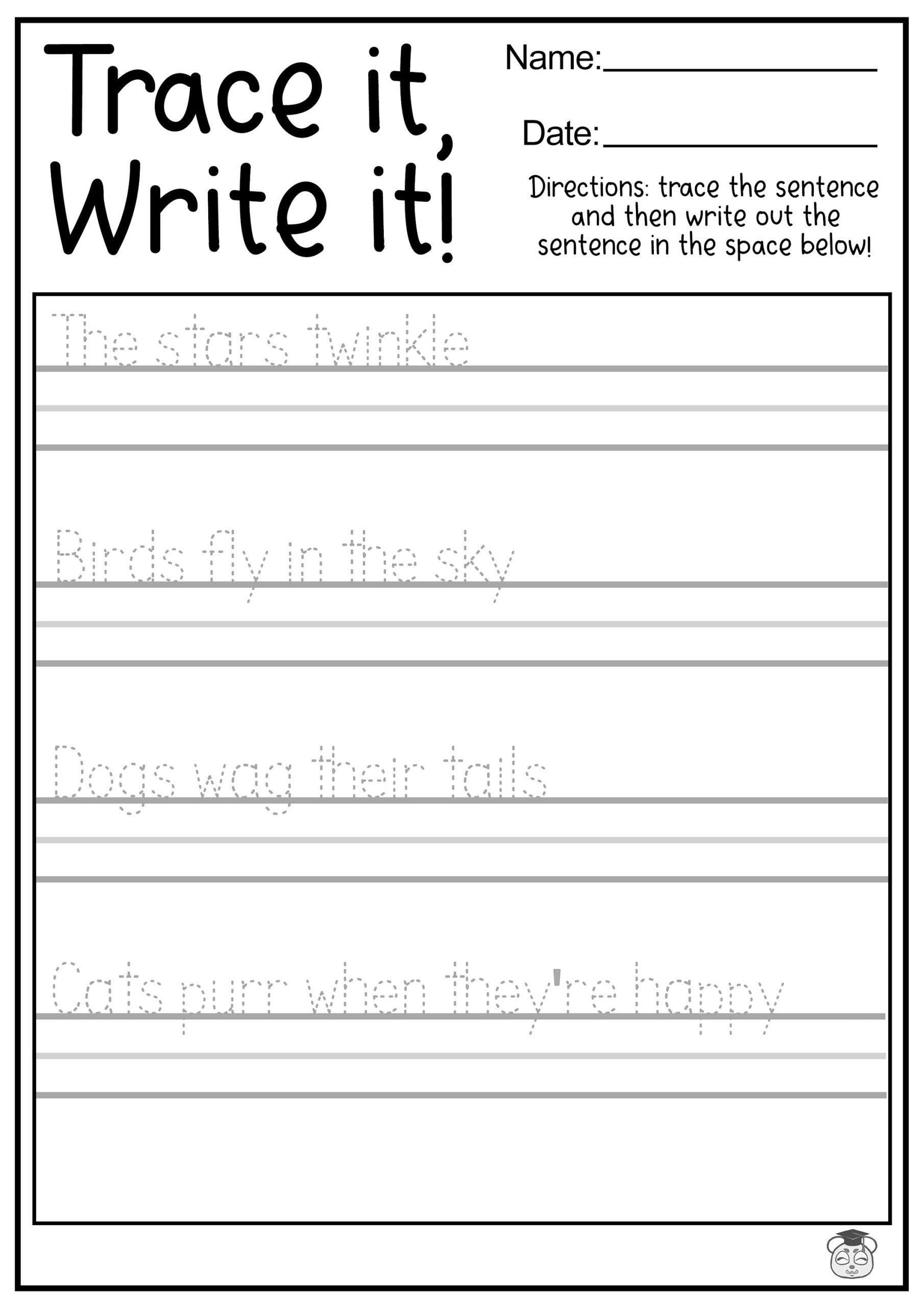 23 Printable Tracing And Writing English Worksheets Trace And Write The Sentences Practice Worksheets ages 3 7 KG1 To Grade 2 Etsy 23 Printable Tracing And Writing English Worksheets Trace And Write The Sentences Practice Worksheets ages 3 7 KG1 To Grade 2 Etsy
