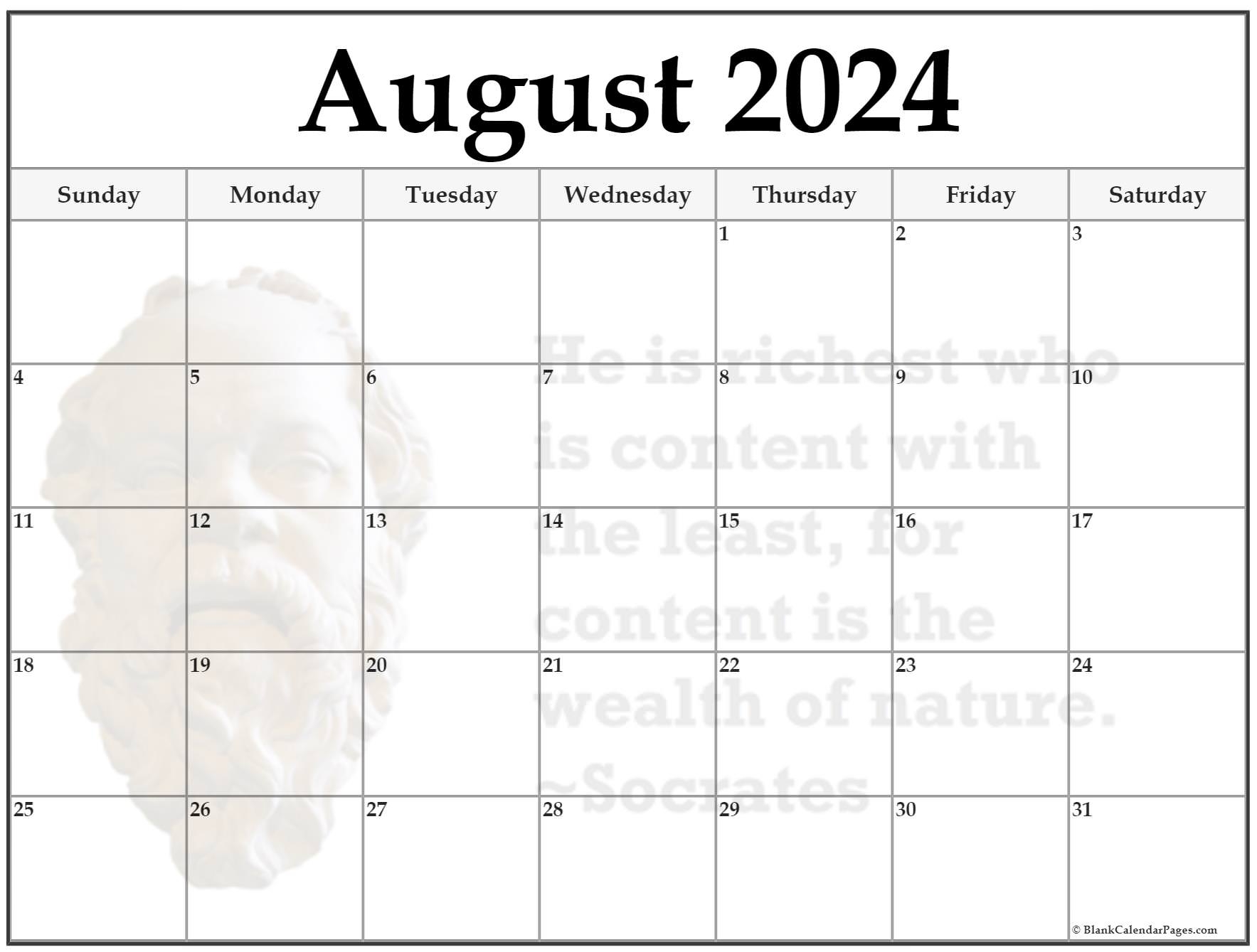 24 August 2024 Quote Calendars