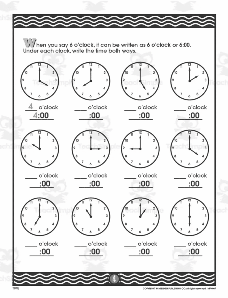 24 Of The Best 1st Grade Time Worksheets The Teach Simple Blog