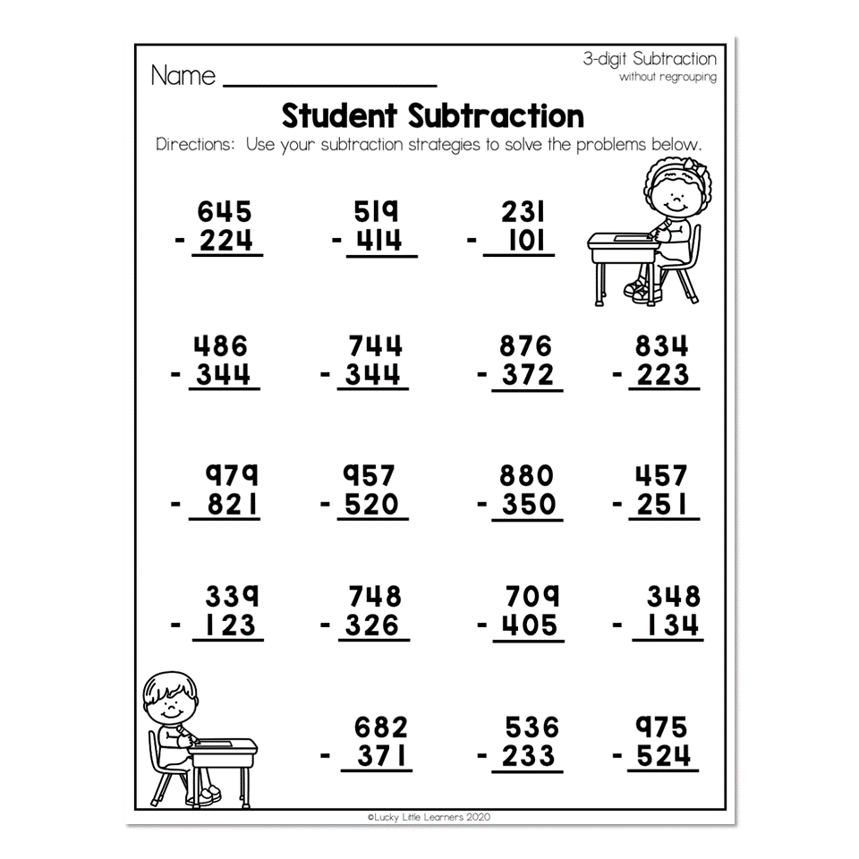 2nd grade subtraction worksheets