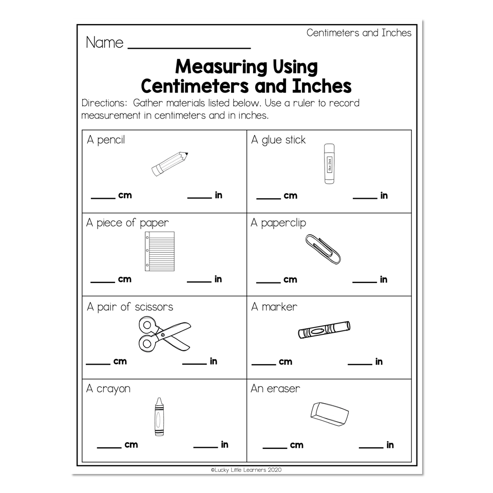 measurement worksheets for 2nd grade