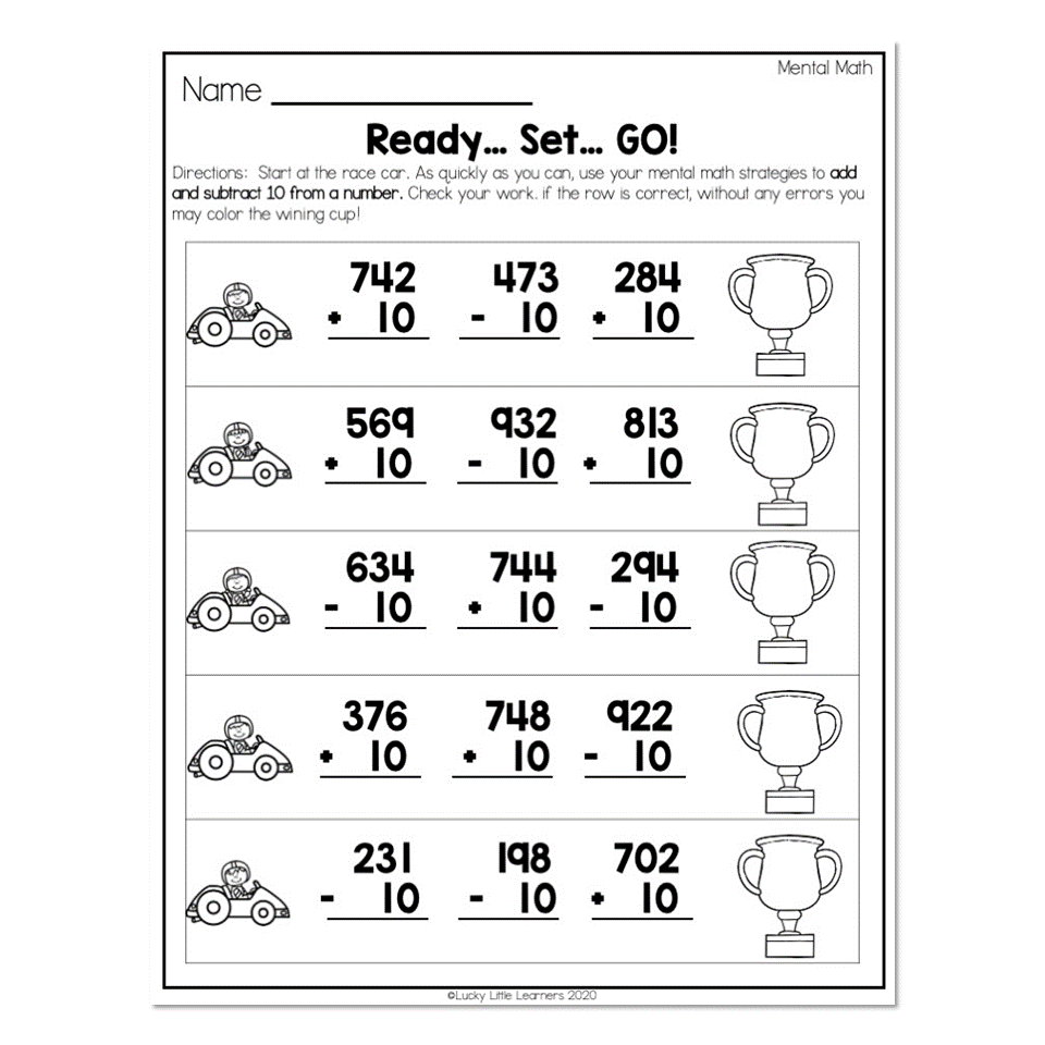 second grade math worksheet