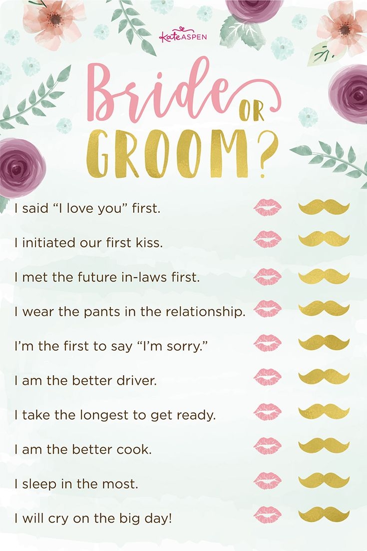 free bridal shower games printable
