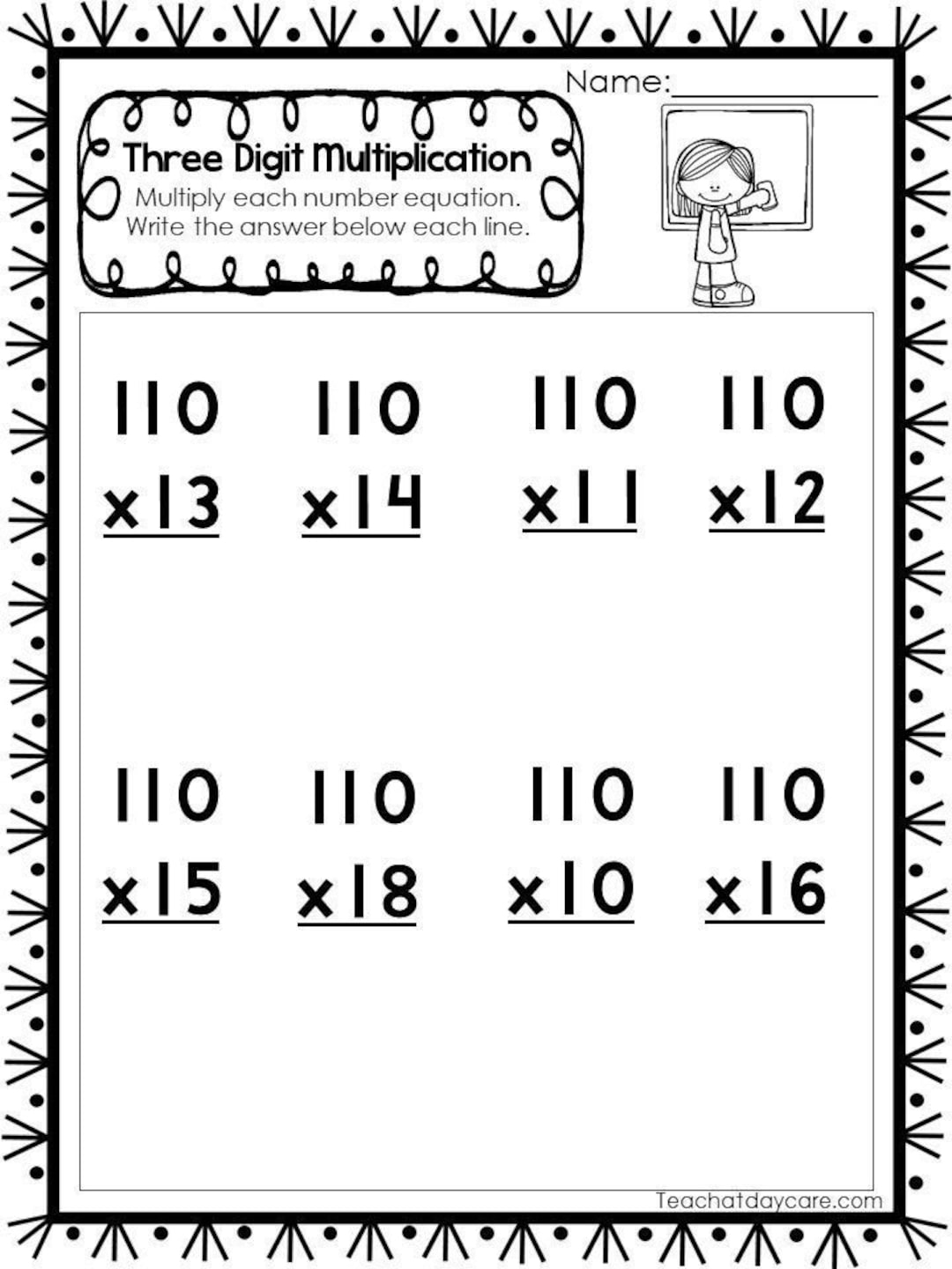 4th grade math worksheets multiplication