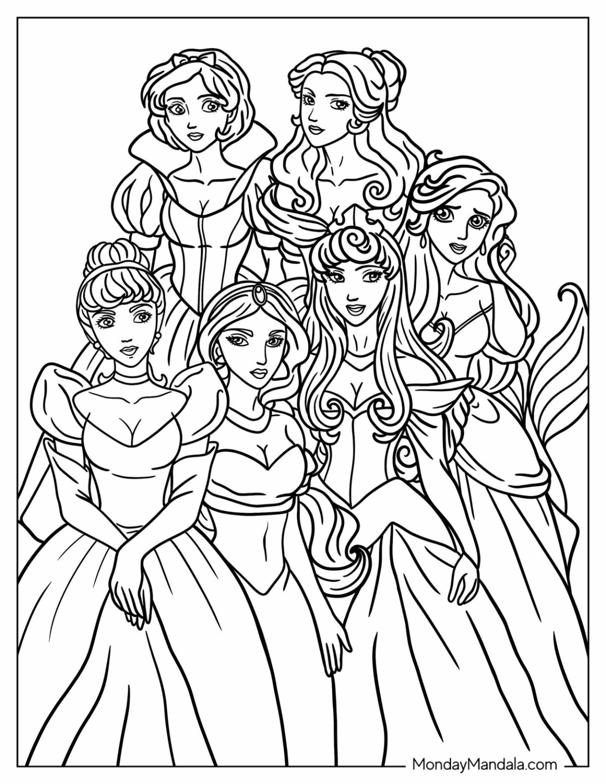 colouring pages princesses free printable