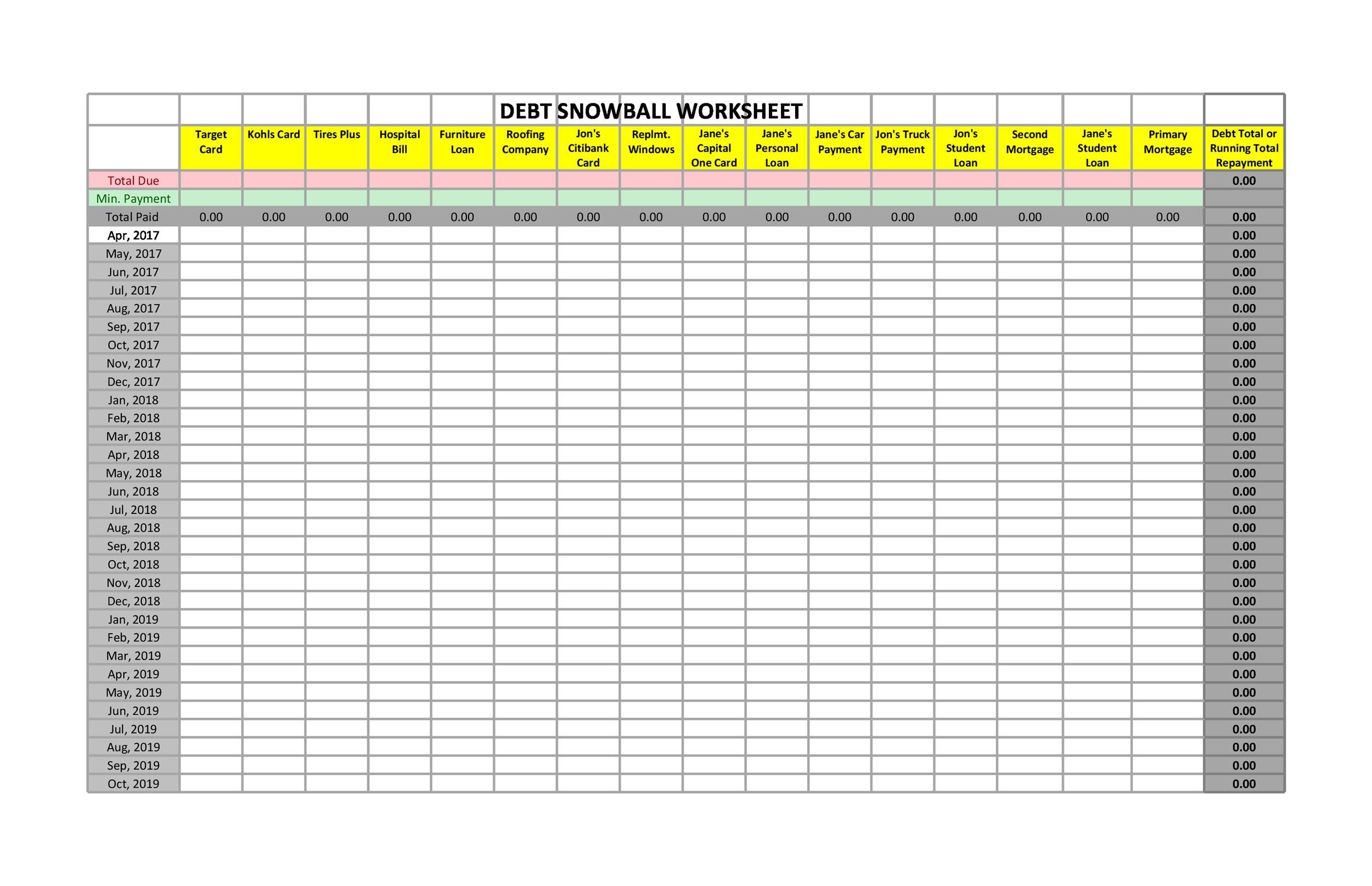 38 Debt Snowball Spreadsheets Forms Calculators 