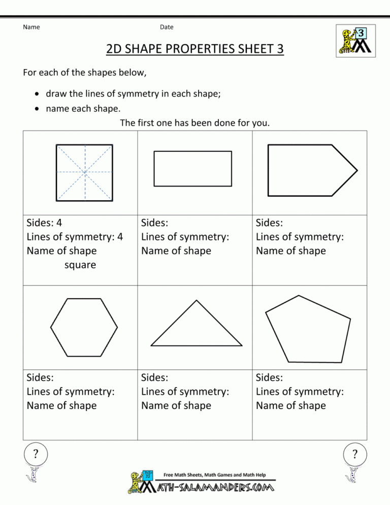 3rd Grade Geometry Worksheets