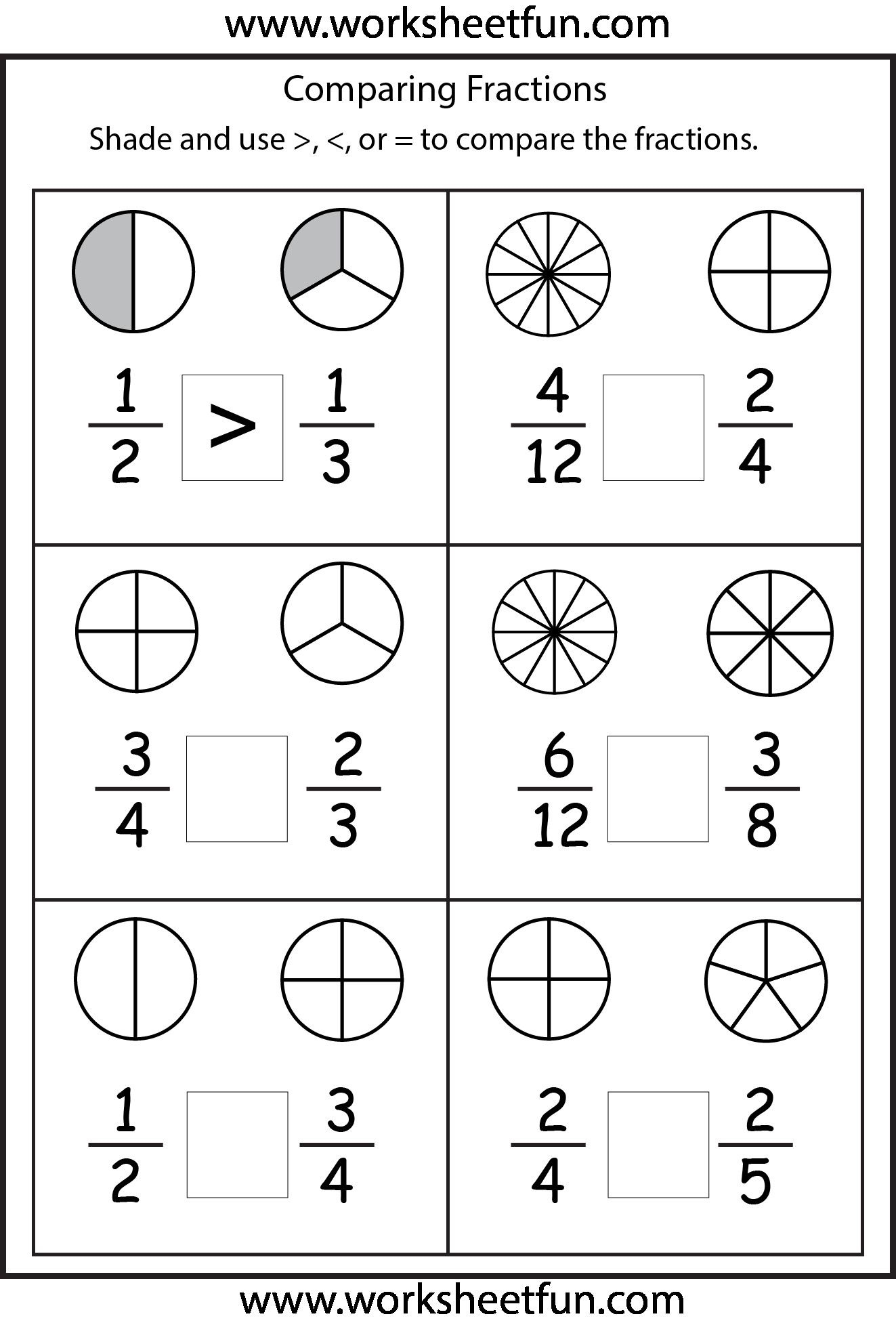 4 Free Math Worksheets Third Grade 3 Fractions And Decimals Identify Fractions Write AMP
