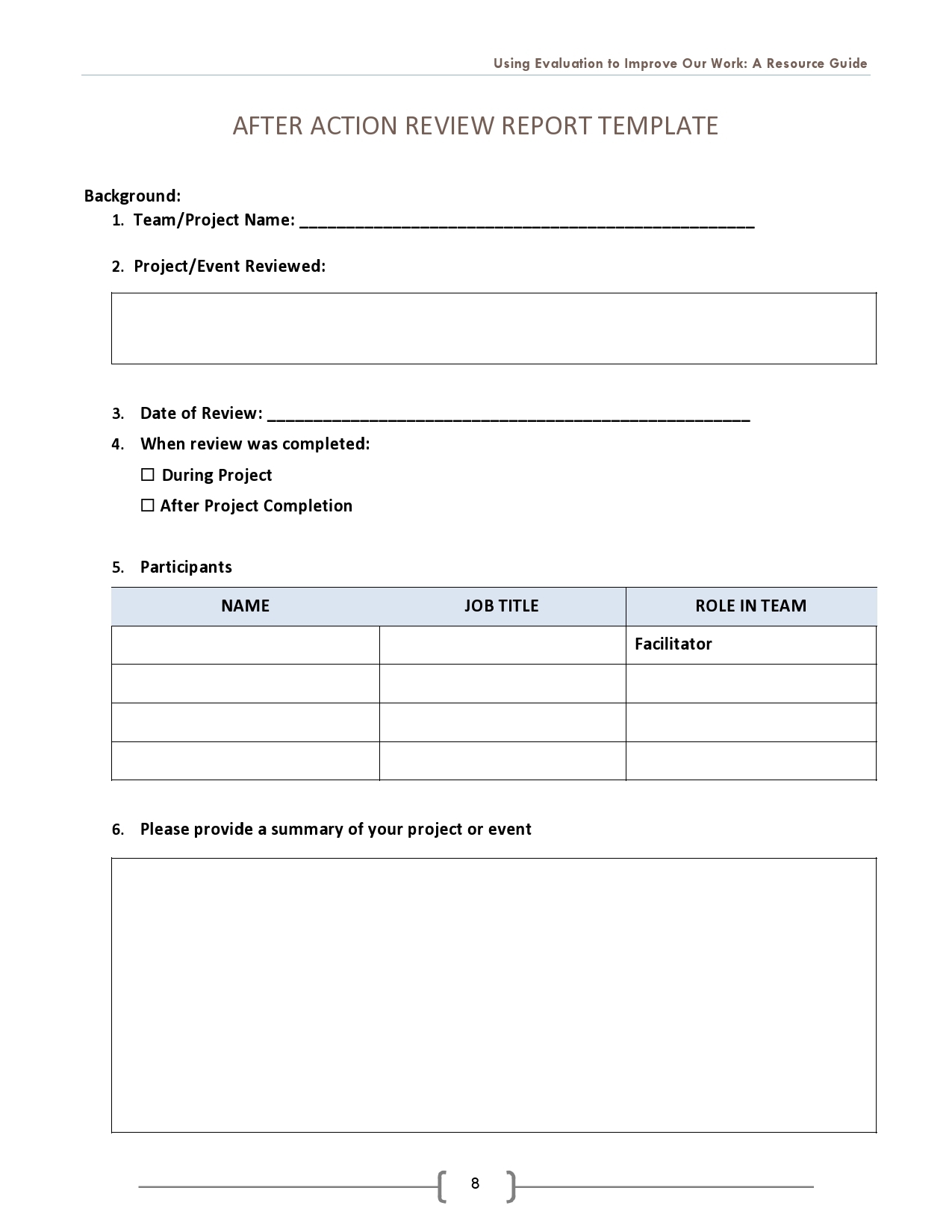 after action review template word