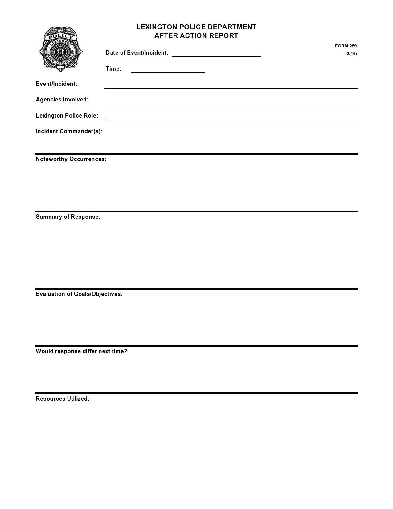 40 Simple After Action Report Templates Examples 