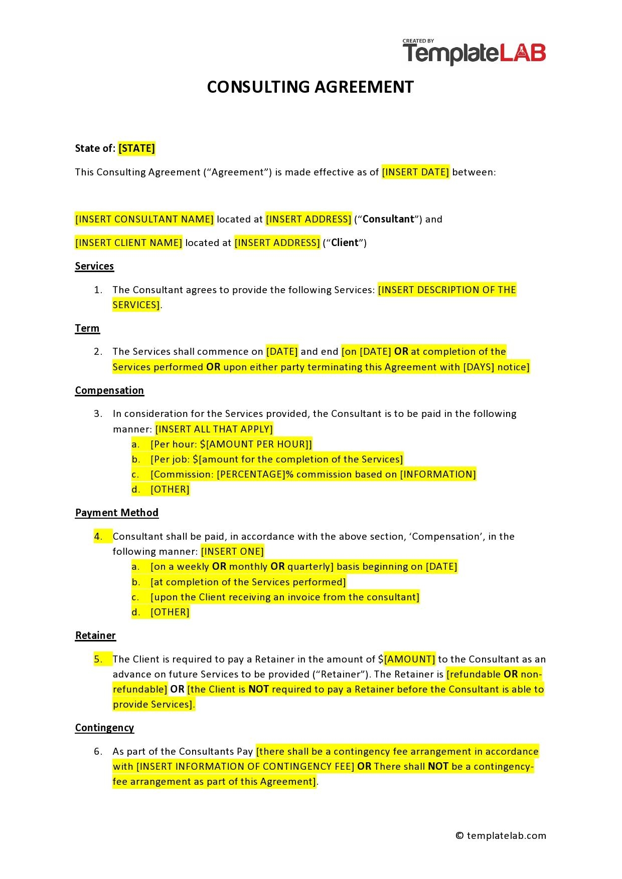 48 Simple Consulting Contract Templates 100 Free 