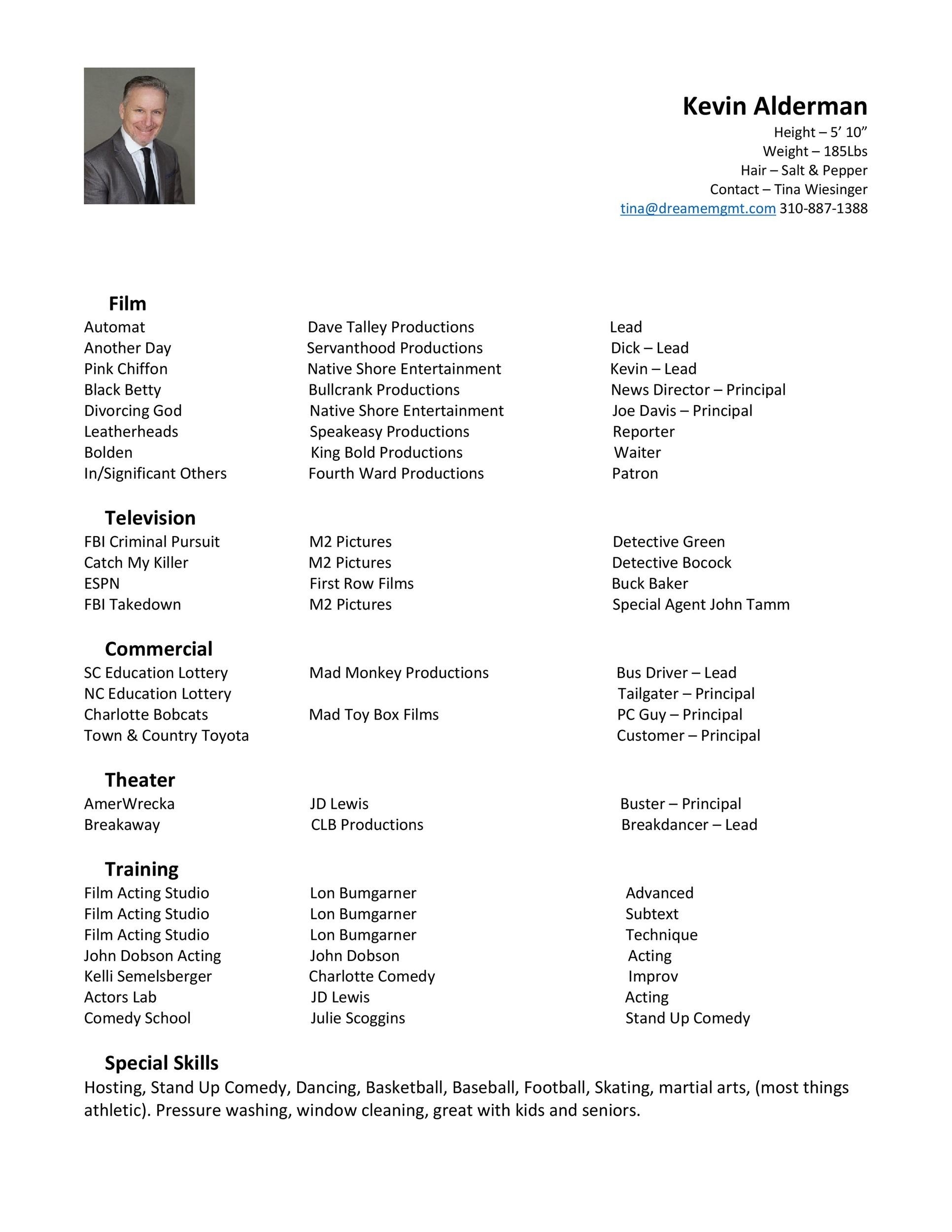 actor resume template google docs