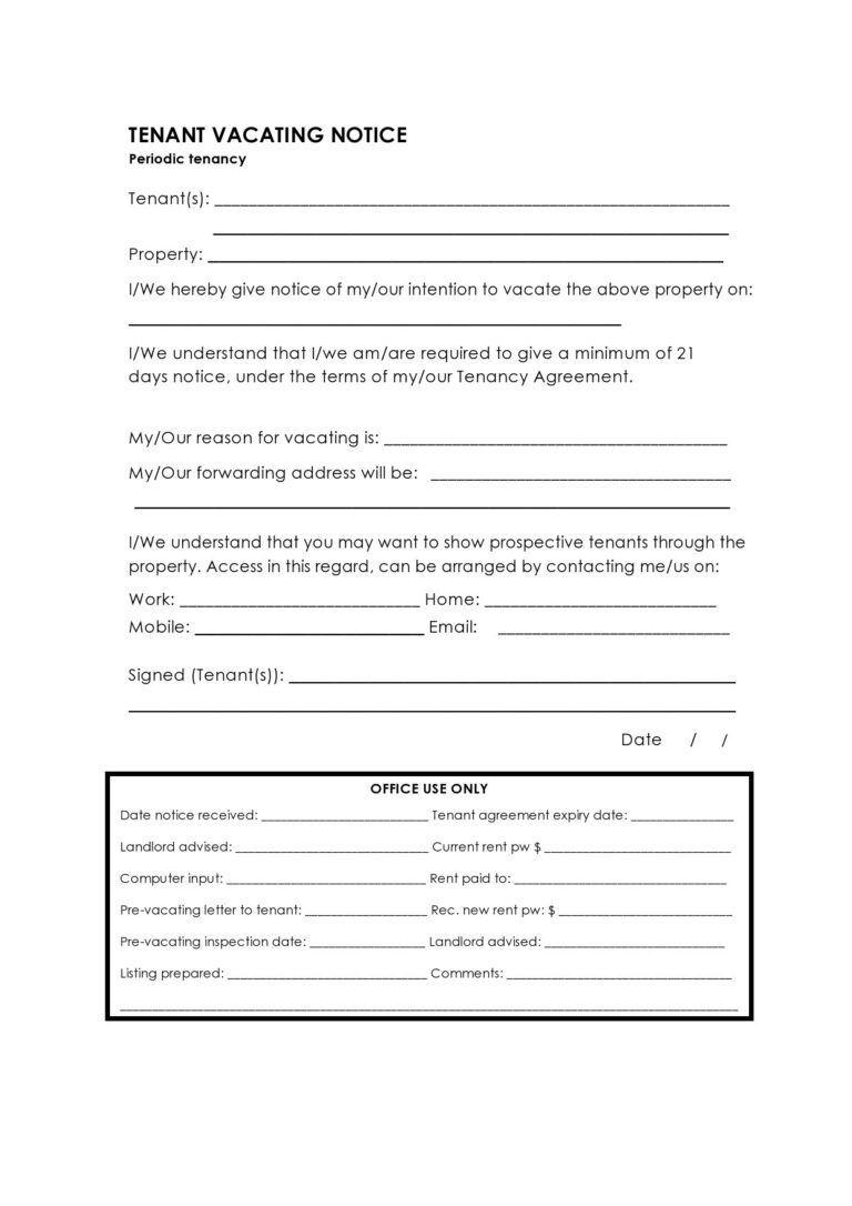 50 Free Notice To Vacate Templates 30 60 Days TemplateLab