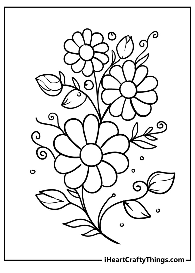 52 Flower Coloring Pages Easy Free Printable PDFs For Kids 