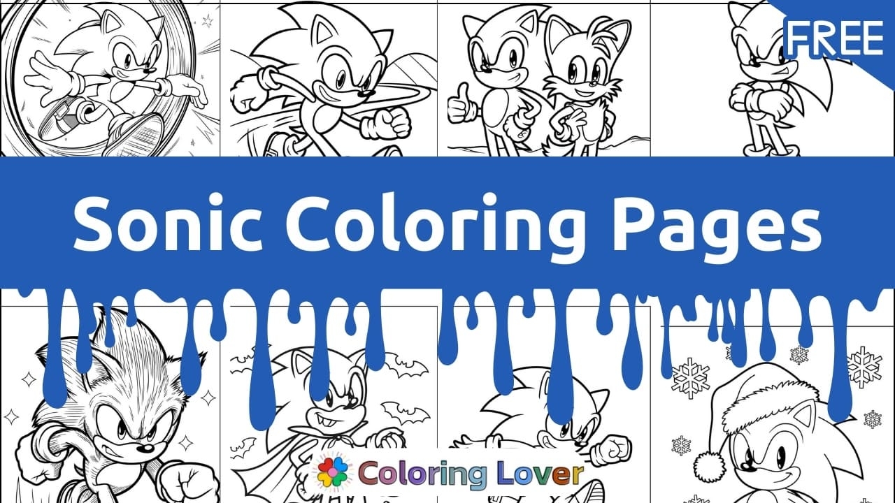 free printable sonic colouring pages