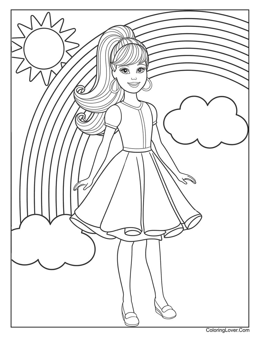 free barbie coloring printables