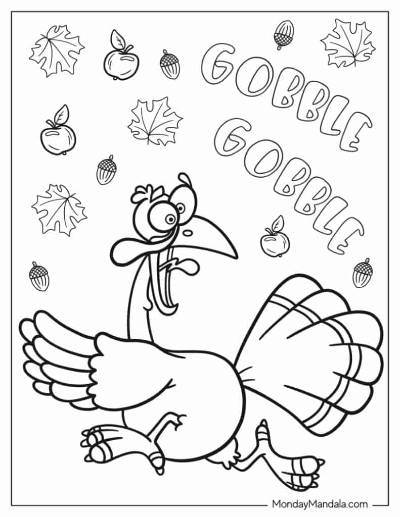 free printable cute thanksgiving coloring pages