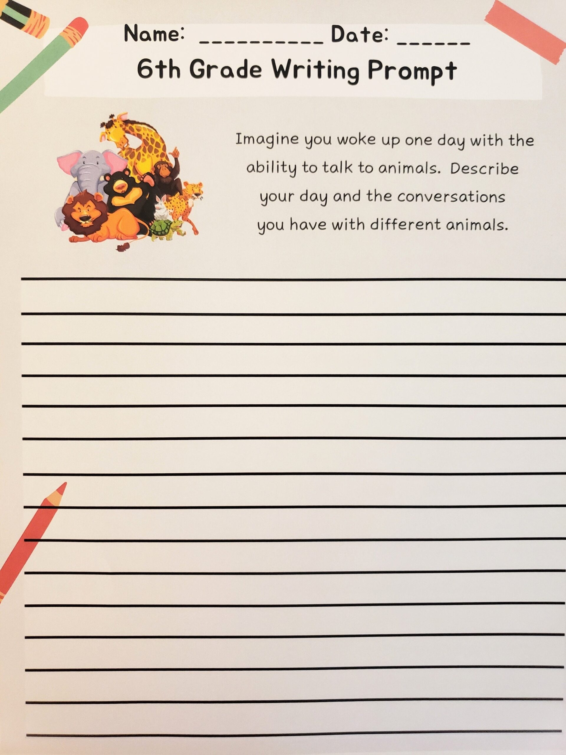 6th grade worksheets