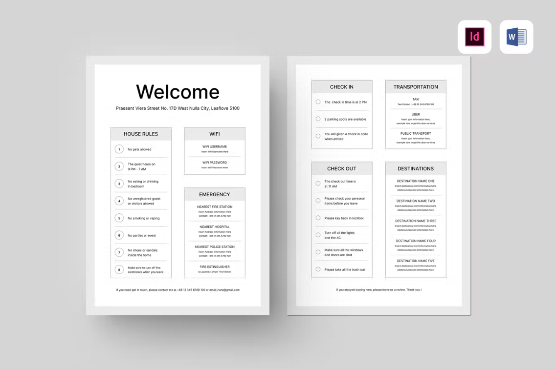 airbnb guidebook template