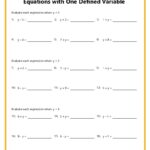 7th Grade Algebra Worksheets