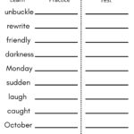 8 Printable Third Grade Spelling Writing Spelling Test Etsy