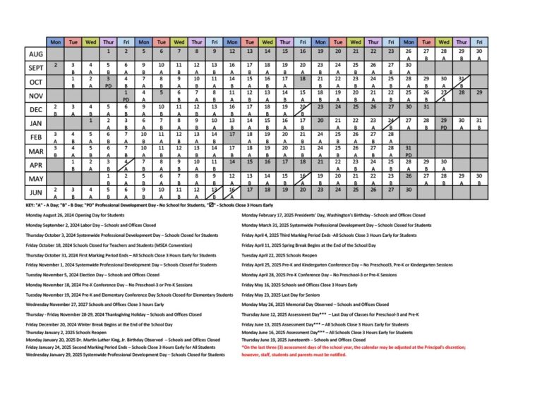 A B Day Calendar 2024 2025 Dulaney High