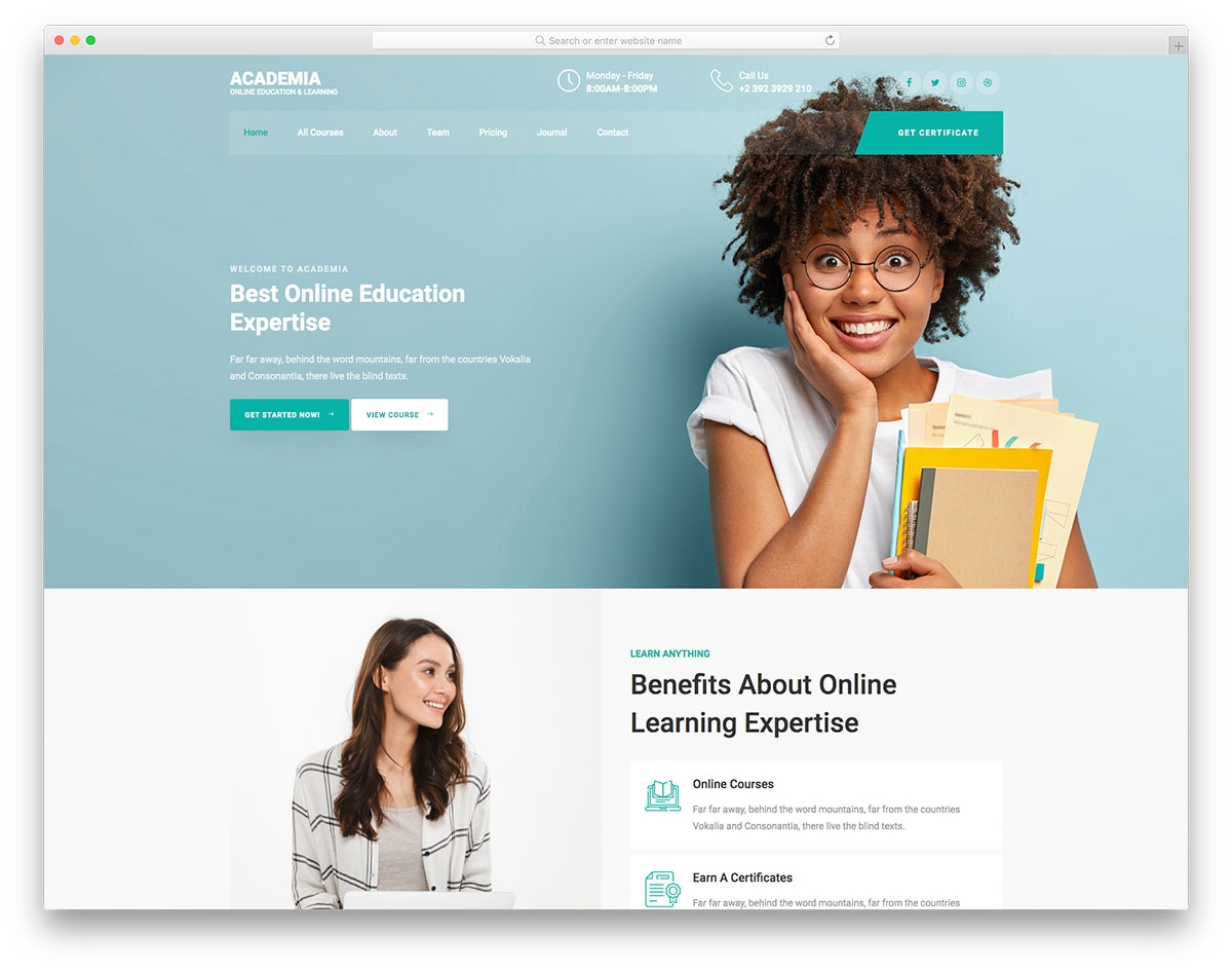 Academia Best ELearning Website Template 2025 Colorlib