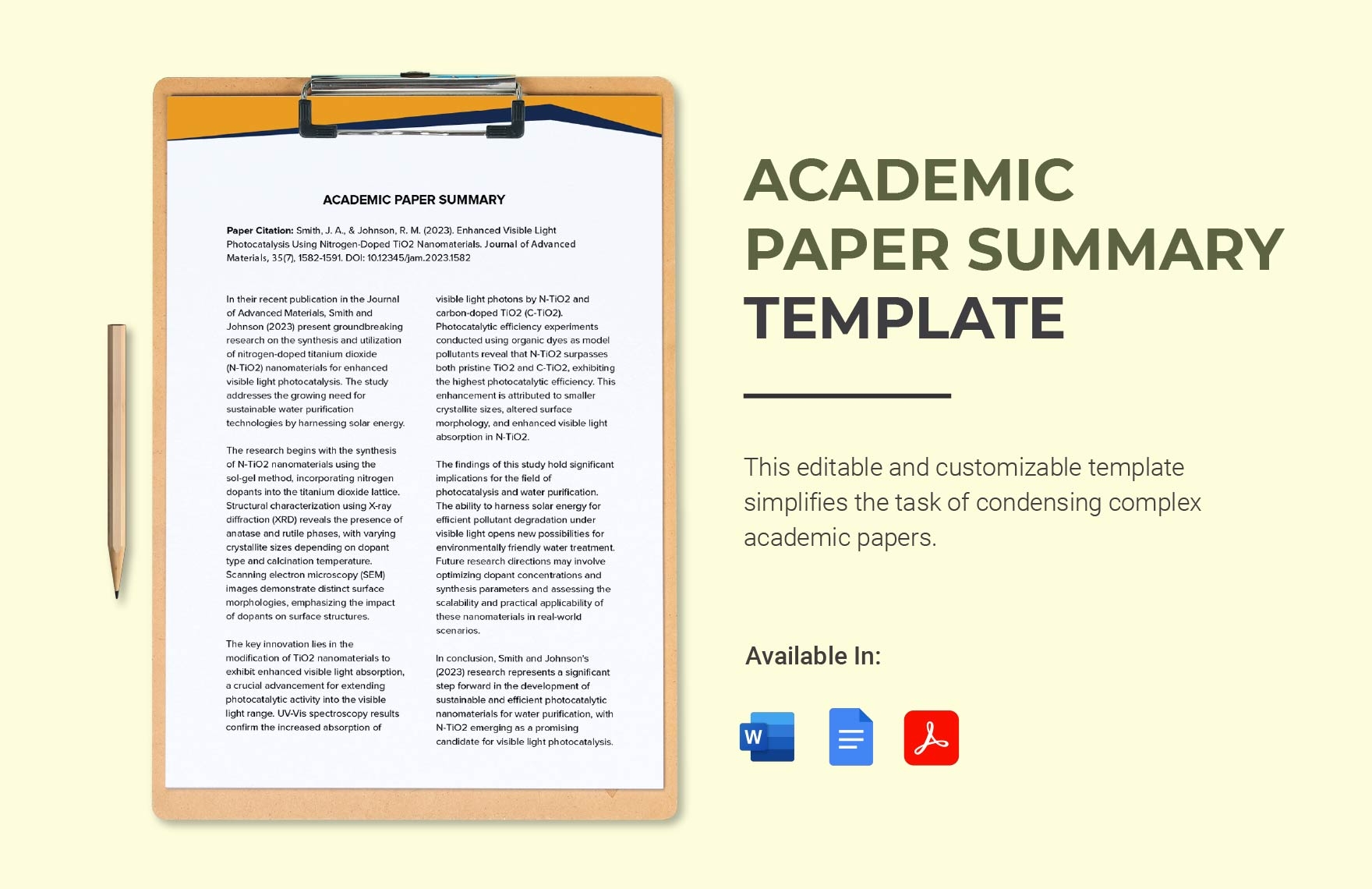 Academic Paper Summary Template In Word PDF Google Docs Download Template