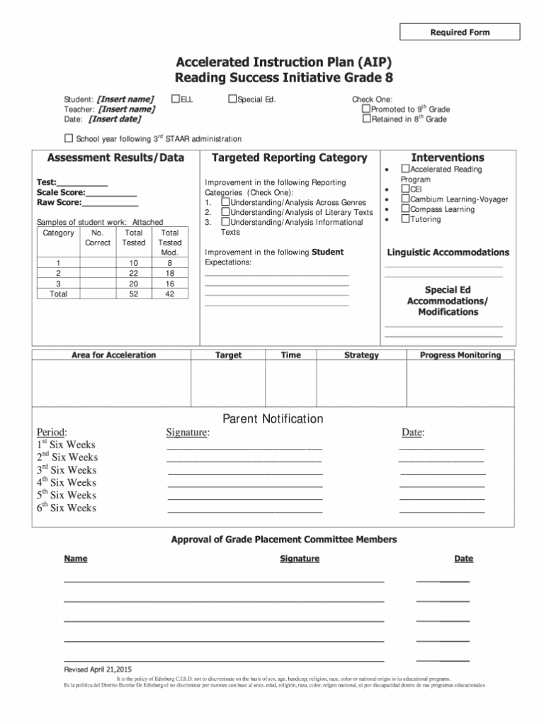 Accelerated Instruction Plan Template Fill Out Sign Online DocHub