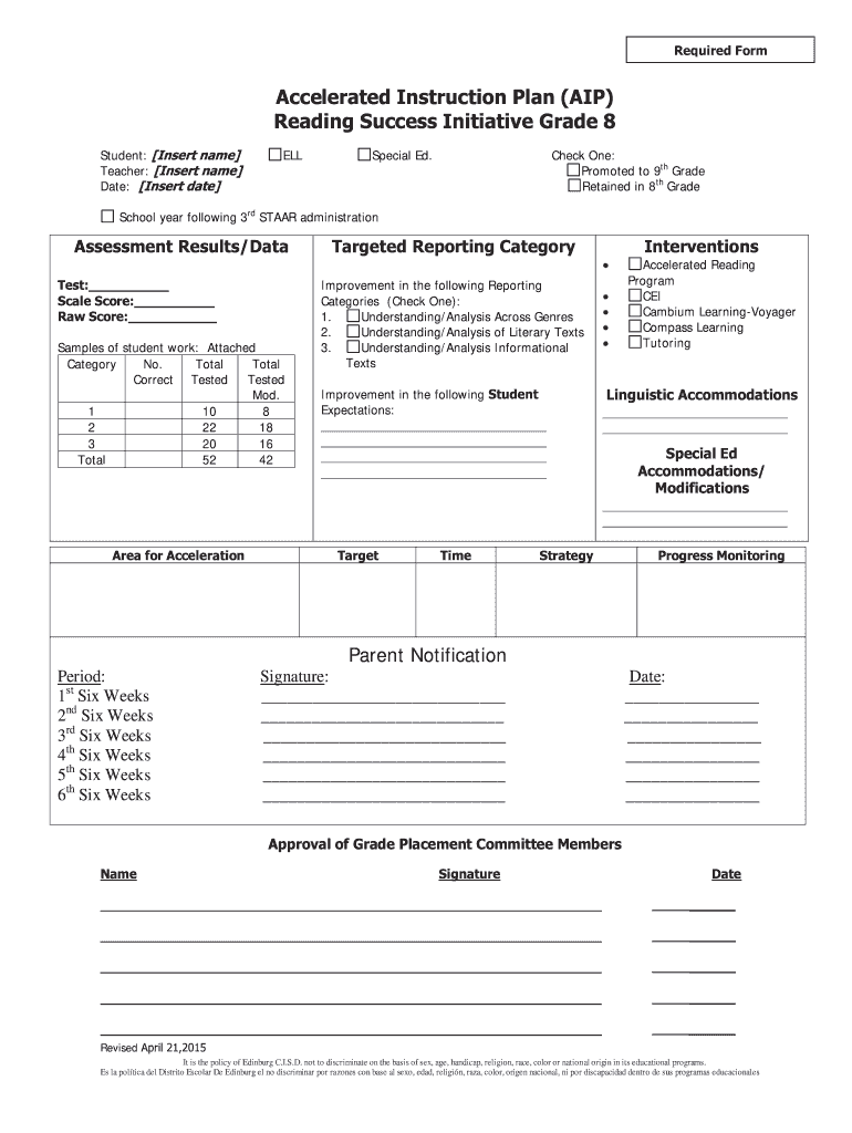 Accelerated Instruction Plan Template Fill Out Sign Online DocHub