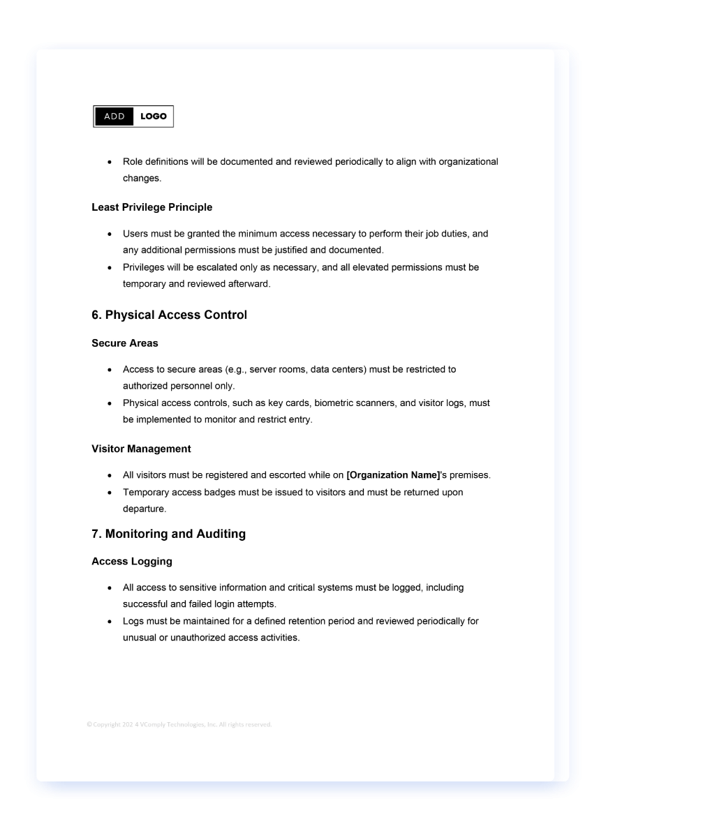 Access Control Policy Template