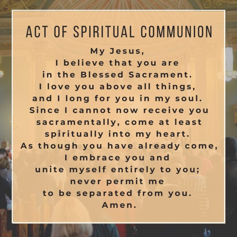 Act Of Spiritual Communion Diocese Of Portland