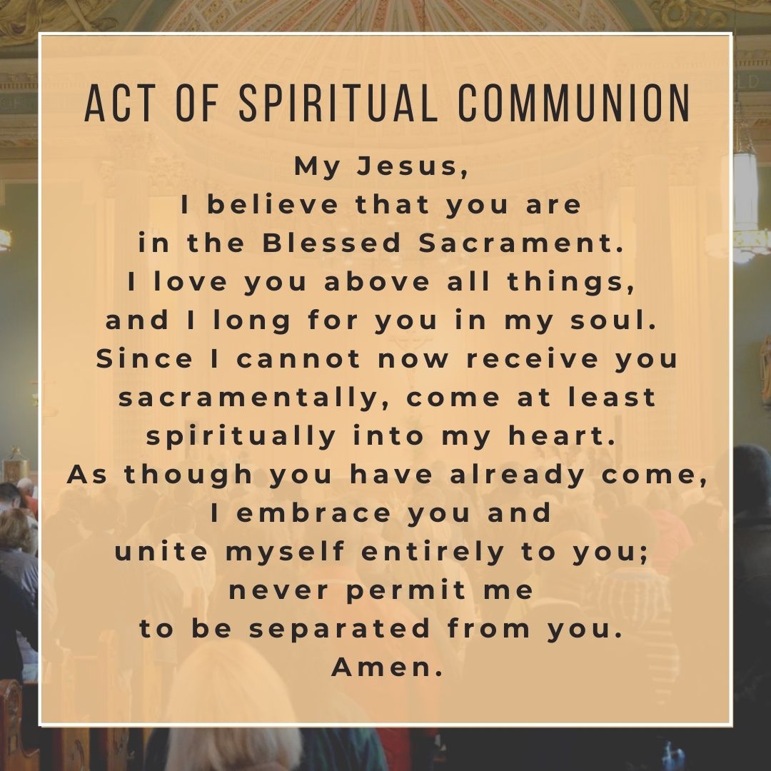 Act Of Spiritual Communion Diocese Of Portland
