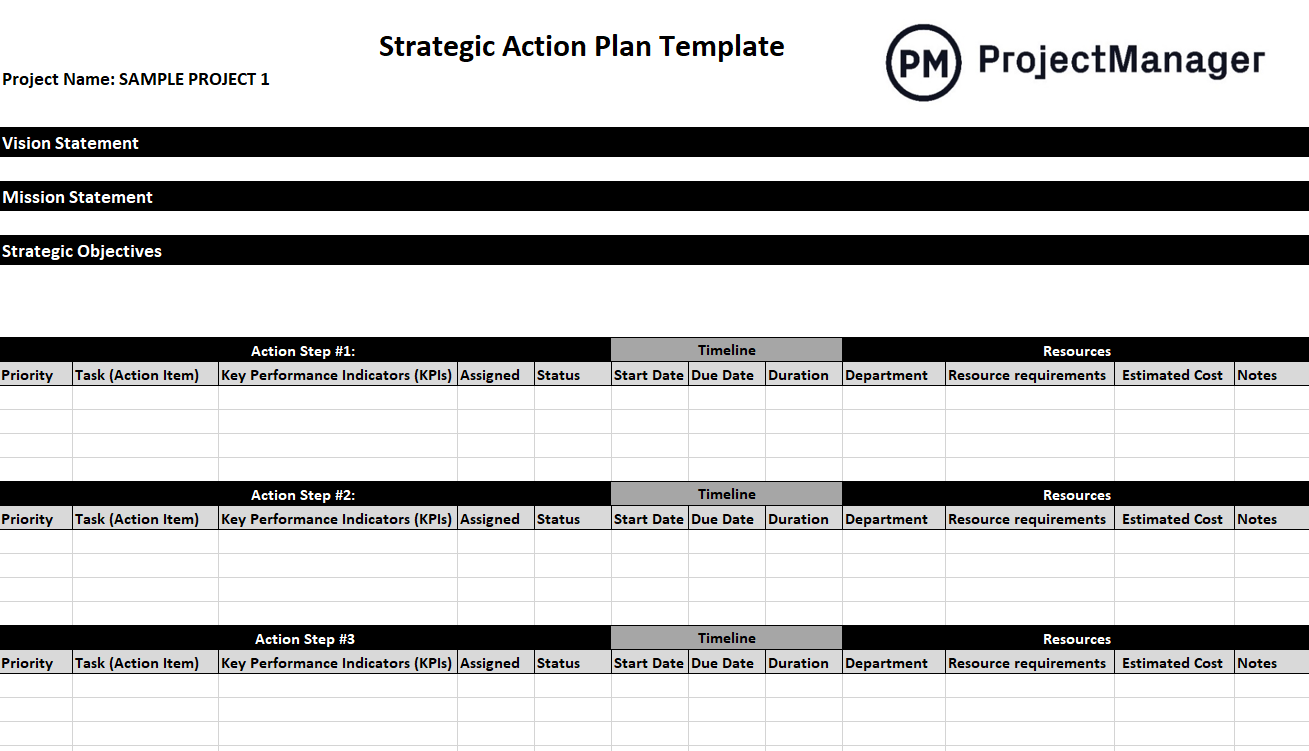 Action Plan Template For Excel Free Download ProjectManager