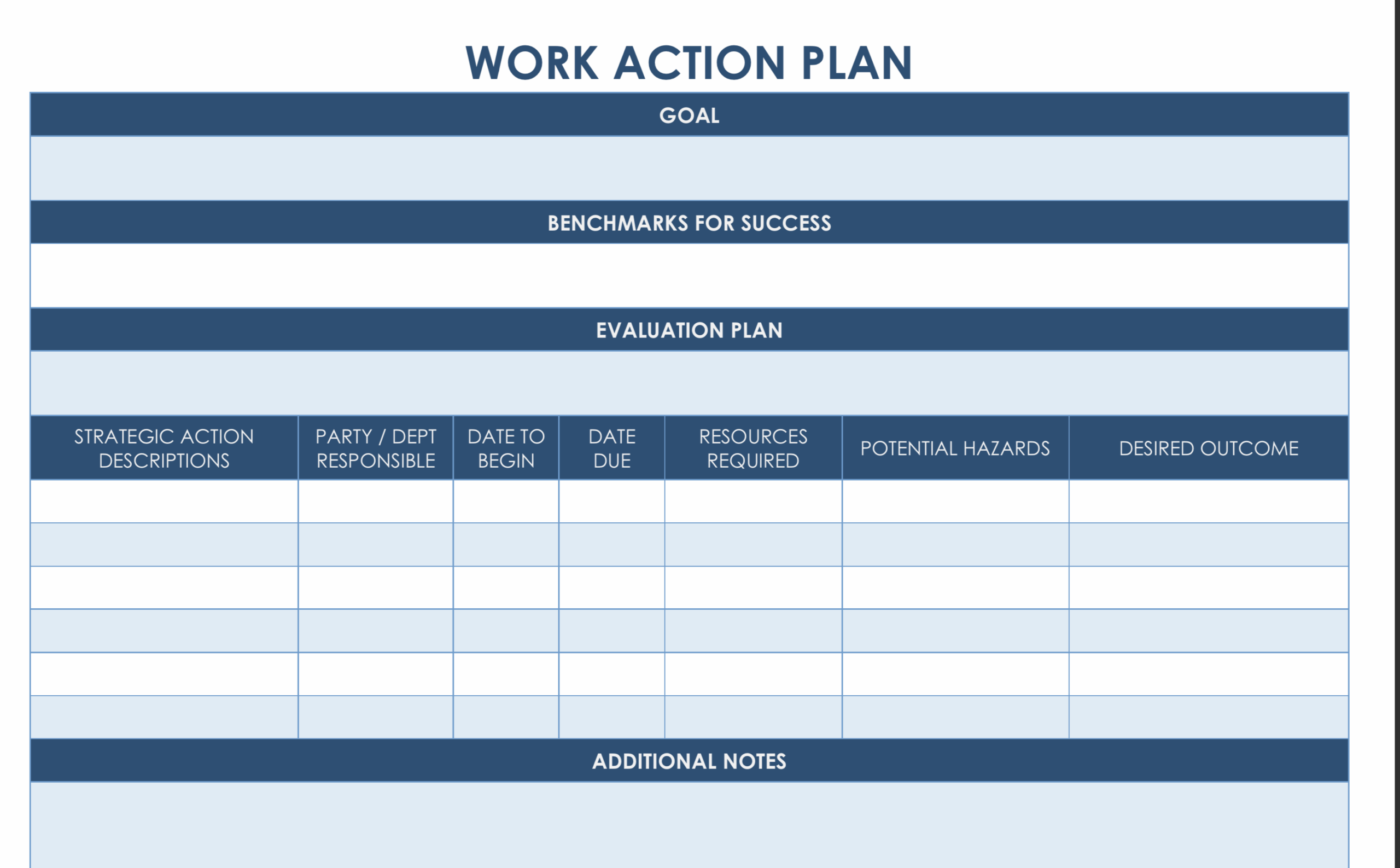 action plan excel template