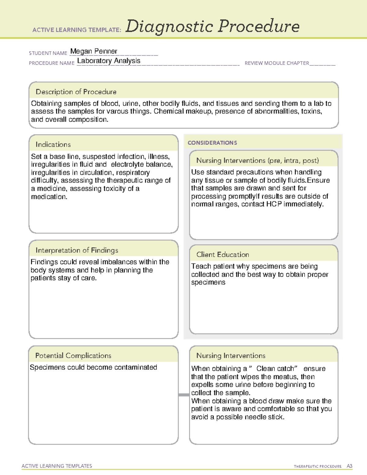 Active Learning Template Diagnostic Procedure Form LAB ACTIVE LEARNING TEMPLATES THERAPEUTIC Studocu