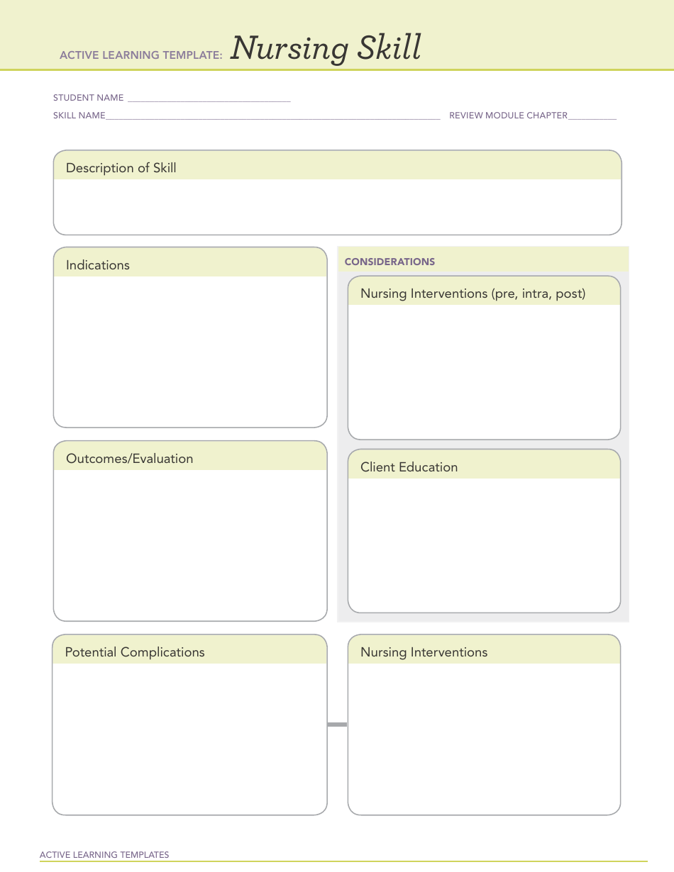 Active Learning Template Nursing Skill Download Fillable PDF Templateroller