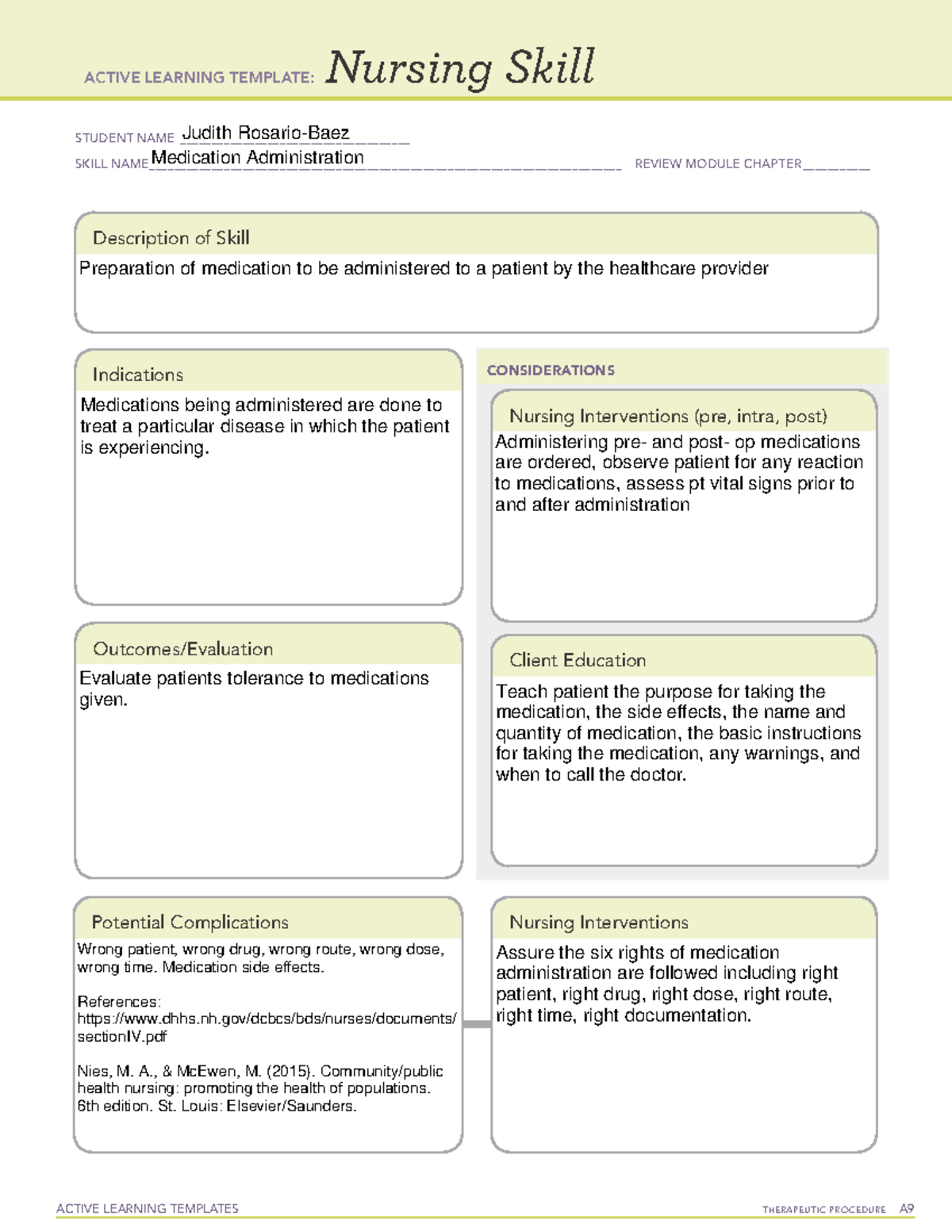 Active Learning Template Nursing Skill Form ACTIVE LEARNING TEMPLATES THERAPEUTIC PROCEDURE A Studocu