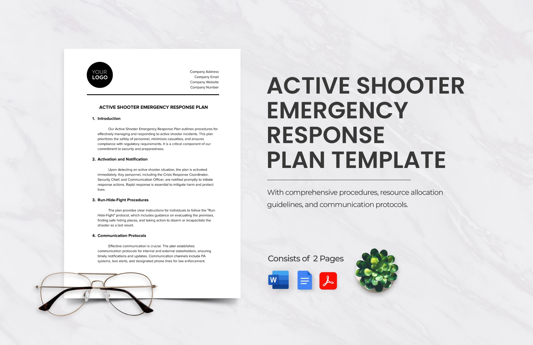 Active Shooter Emergency Response Plan Template In Word PDF Google Docs Download Template