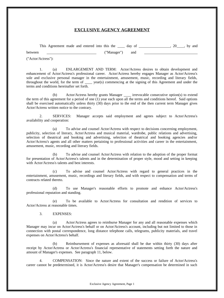 Actor Contract Template Pre built Template AirSlate SignNow