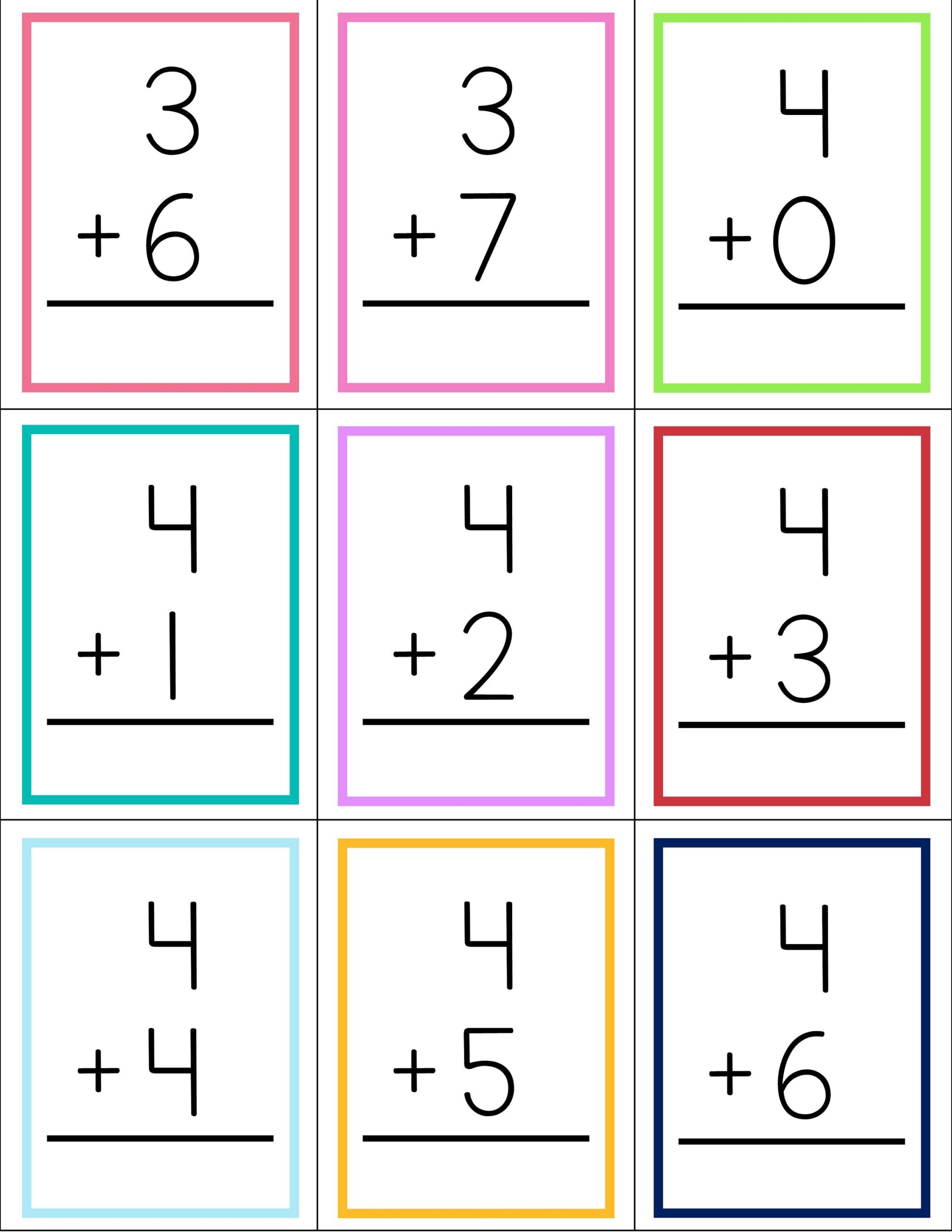 Addition Facts Cards Addition Flash Cards Sums To 10 Math Facts Kindergarten Math Preschool Math Flash Cards Addition Fact Families Etsy