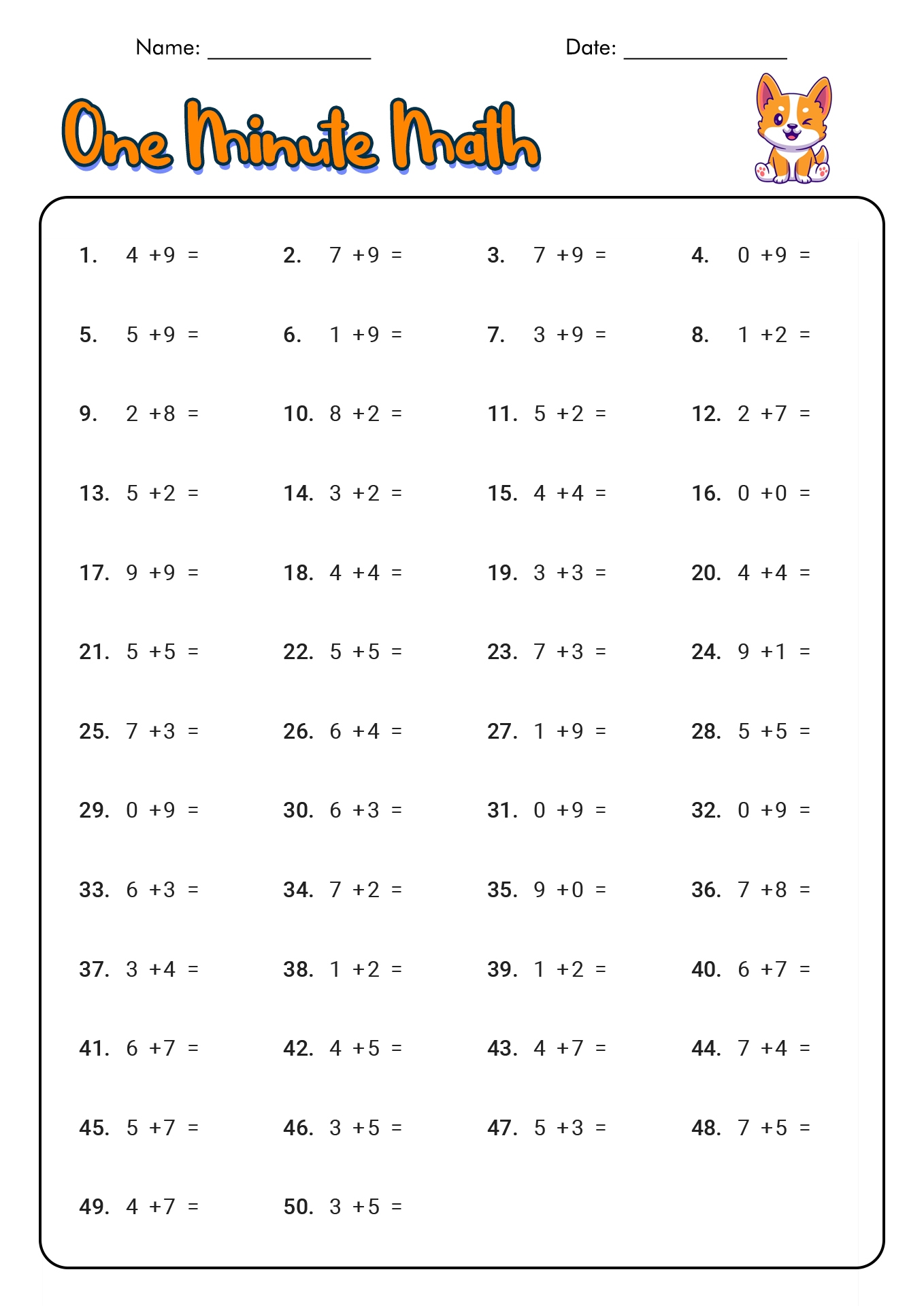 Addition Facts Worksheets Worksheets Library
