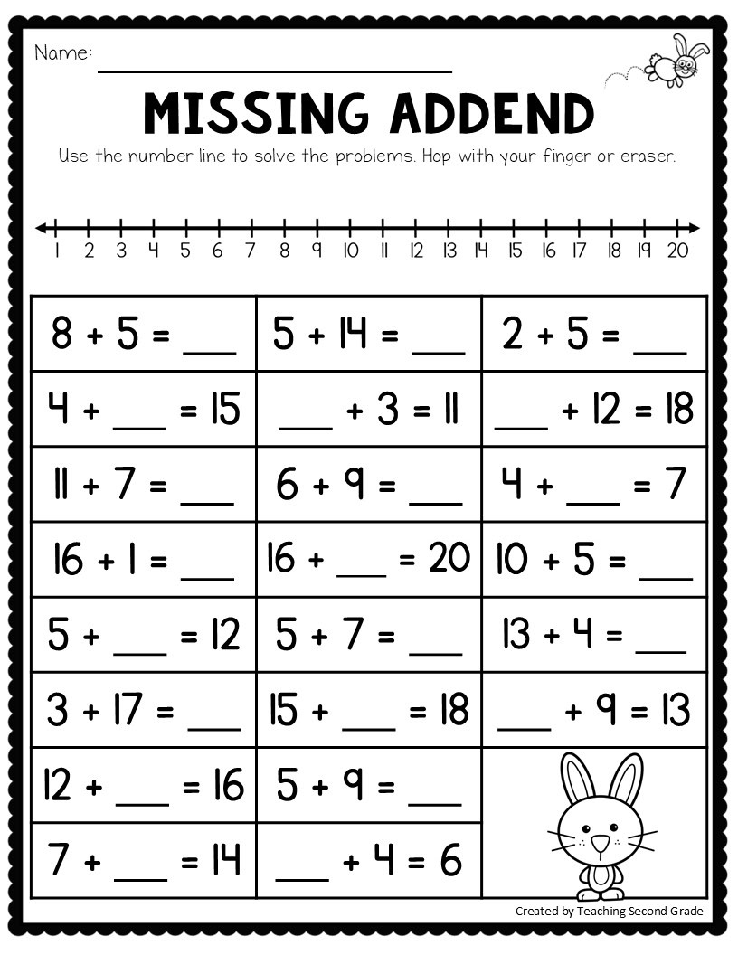 Addition Using A Number Line Worksheets No Prep Math Worksheets 1st 2nd Grade Teaching Second Grade Addition Using A Number Line Worksheets No Prep Math Worksheets 1st 2nd Grade Teaching Second Grade